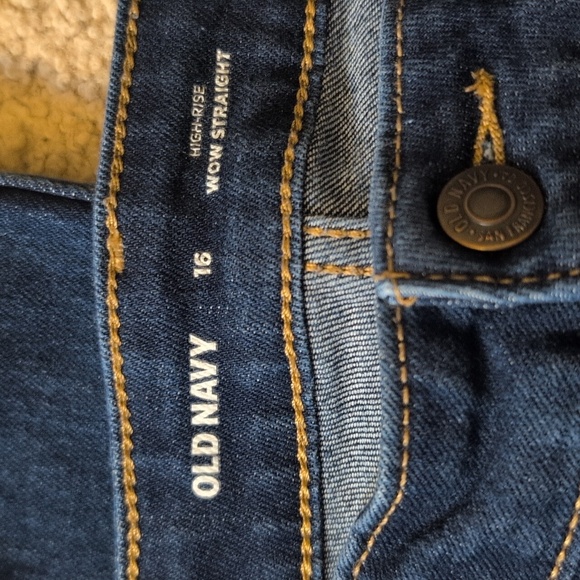 Old Navy High Rise Wow Straight Dark Wash Jeans Size 16 - Picture 2 of 7